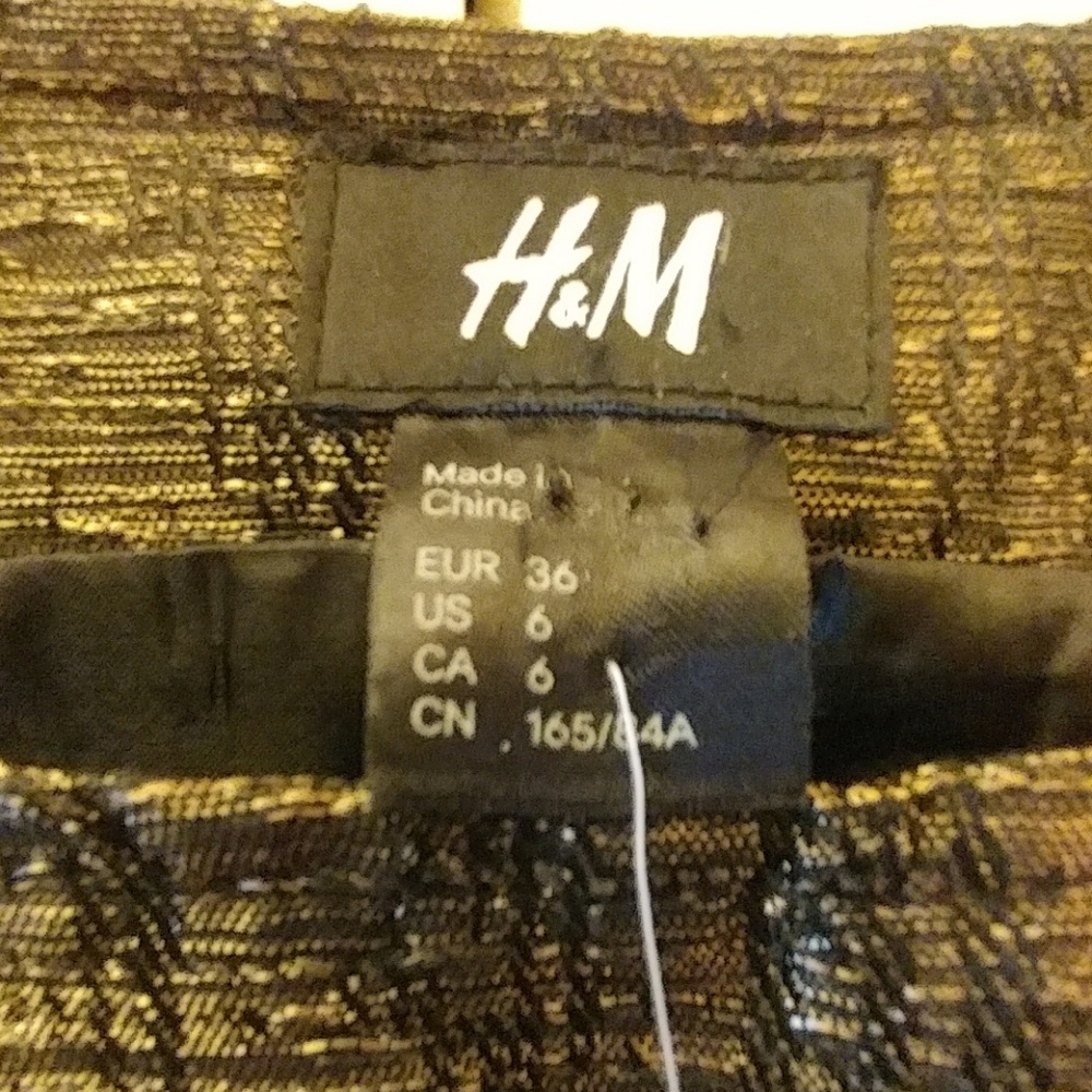 H & M Puff Dress Bronze Metallic Sz. 6 - Picture 3 of 6